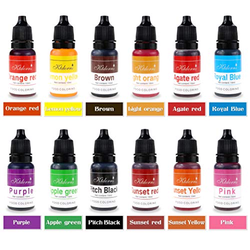 Pinceles para colorear alimentos Flo concentrados para alimentos líquidos – 12 colores con gran capacidad
