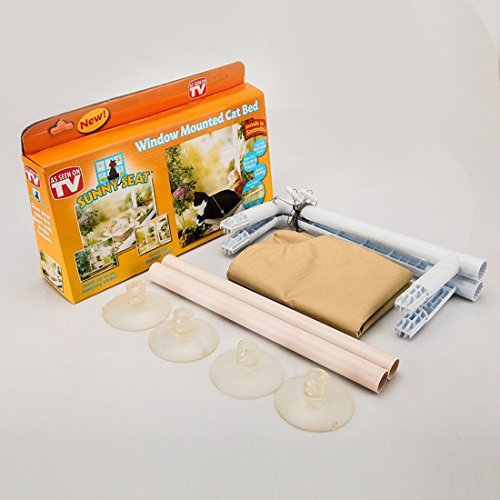 Pinji Hamaca para Gato Perca Seguro con Ventosas Durable Cama Colgante para Gatos para Ventana Suave