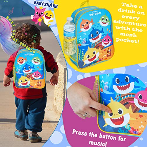 Pinkfong Baby Shark Official Mochilas Escolares Juveniles | Mochila Musical Interactivo Niño 3 4 5 Años Con La Canción Baby Shark | Mochila Infantil Con Melodía Para Escola, Creche, Guardería, Piscina