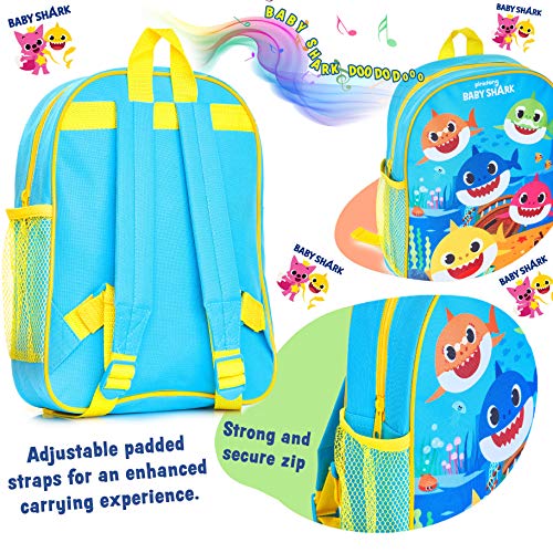 Pinkfong Baby Shark Official Mochilas Escolares Juveniles | Mochila Musical Interactivo Niño 3 4 5 Años Con La Canción Baby Shark | Mochila Infantil Con Melodía Para Escola, Creche, Guardería, Piscina