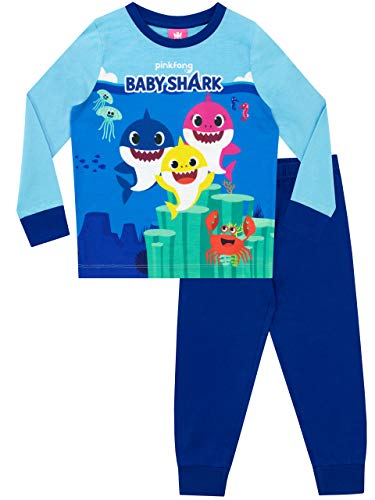 Pinkfong Pijamas de Manga Larga para niños Baby Shark Azul 3-4 Años