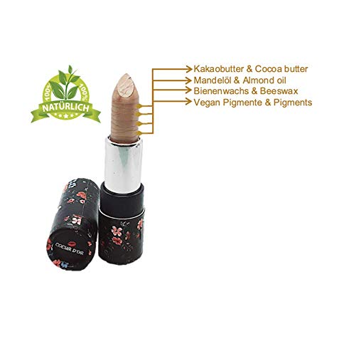 Pintalabios beige mate resistente al agua 100% natural ecológico vegano con aceite de almendras cuidado de labios cosméticos naturales