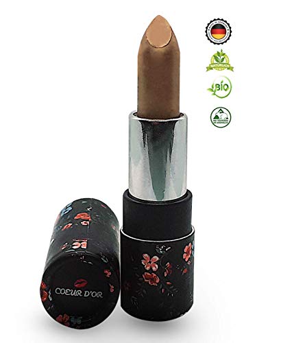 Pintalabios beige mate resistente al agua 100% natural ecológico vegano con aceite de almendras cuidado de labios cosméticos naturales