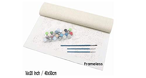 Pintura por números Puerto Pintar por Numeros DIY Acrílica Pintura Kit para Adultos y Niños Principiantes - 40 * 50 CM con 3 Pinceles y Colores Brillantes Sin Marco