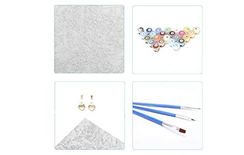 Pintura por números Puerto Pintar por Numeros DIY Acrílica Pintura Kit para Adultos y Niños Principiantes - 40 * 50 CM con 3 Pinceles y Colores Brillantes Sin Marco