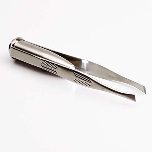 Pinza para cejas profesional con luz LED de alta precisión de acero inoxidable