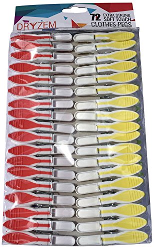 Pinzas Dryzem extra fuertes para la ropa con mango suave, 72 unidades, tamaño extra grande