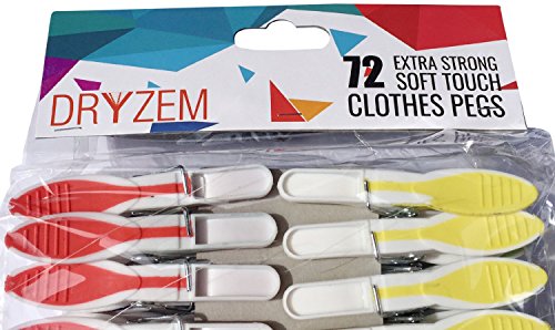 Pinzas Dryzem extra fuertes para la ropa con mango suave, 72 unidades, tamaño extra grande