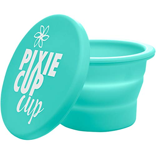 Pixie Copa de silicona plegable para esterilización menstruales Copas y Almacenamiento de su diva Copa plegable para viajes Teal