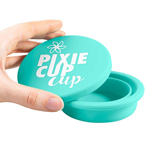 Pixie Copa de silicona plegable para esterilización menstruales Copas y Almacenamiento de su diva Copa plegable para viajes Teal