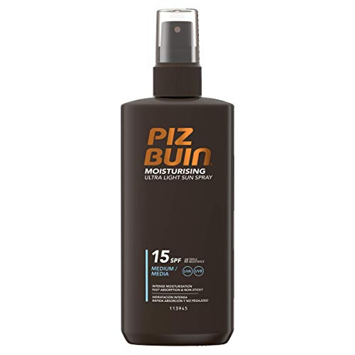 Piz Buin - Protección Solar, Spray Solar Hidratante Ultra Light SFP 15 - Protección media Spray 200 ml