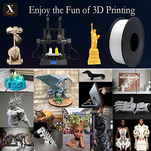 PLA Filamento de Impresora 3D, Precisión Dimensional +/- 0.02 mm, 1kg Carrete, PLA Blanco Filamento 1.75mm PLA impresora 3D filamento PLA metal color filamento PLA Filamento de seda color (Blanco)