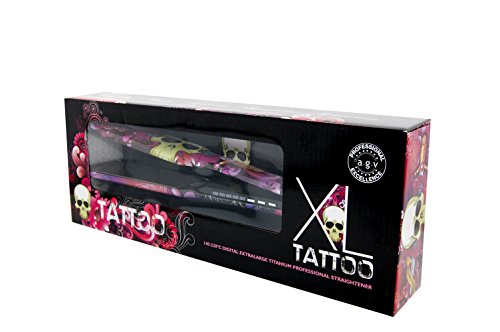 Plancha de Pelo Profesional Titanio XL Placas Extra Anchas Tattoo (Rosa) by AGV