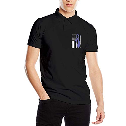 Playeras de Manga Corta para Hombre Colon Cancer Awareness Flag Polo