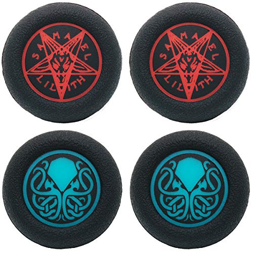 Playrealm Suave Caucho Silicona Impresión Agarres para el Pulgar Pulgar Apretón Cubierta x 4 para PS4, Xbox One, Switch PRO Mando (Paquete Indecible)