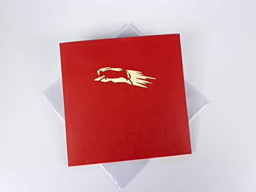 Plaza de Toros: Pamplona's Bullighting Arena Red (España), tarjeta de felicitación emergente, tarjetas postales de papel Kirigami, celebración, felicitación,