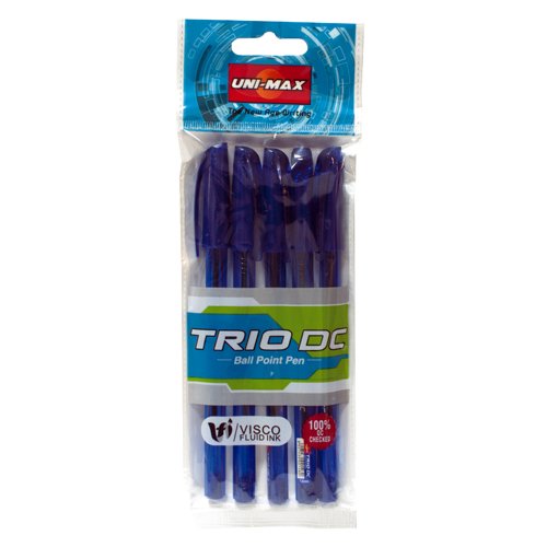 Plus Office Unimax Trio DC - Pack de 5 bolígrafos, color azul