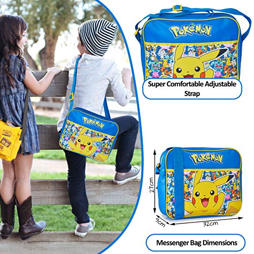 Pokémon Pikachu Bolso Bandolera Escolar Para Niños Que Brilla en La Oscuridad, Bolsa de Mensajero Cruzada Para Colegio Viajes Deporte, Regalos Originales Para Niños Niñas
