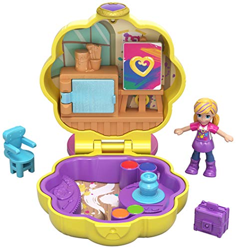 Polly Pocket Mini cofre de pintura, muñeca con accesorios (Mattel GCN10)