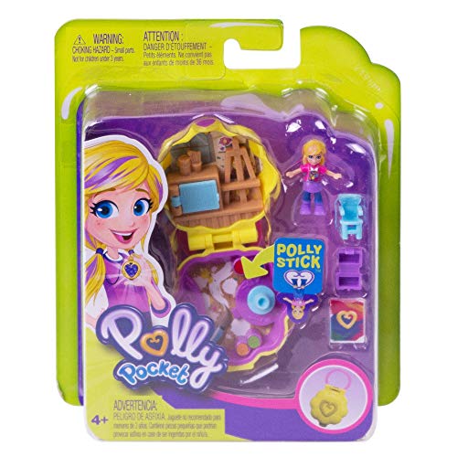 Polly Pocket Mini cofre de pintura, muñeca con accesorios (Mattel GCN10)