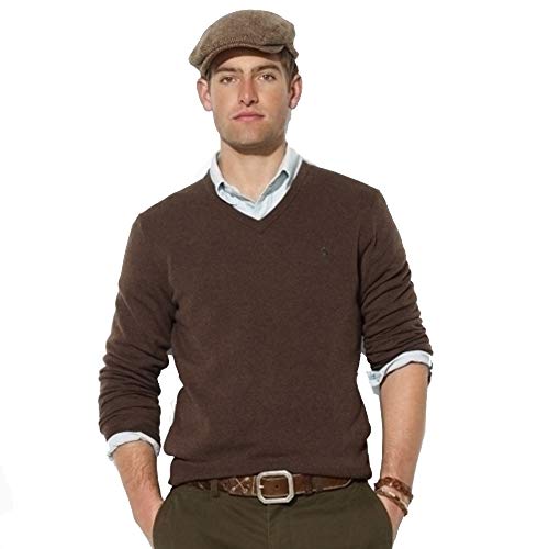 Polo Ralph Lauren Jersey de algodón V-Neck (XXL, Classic Brown)