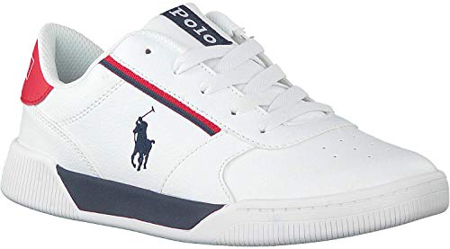 Polo ralph lauren - sneaker keelin ragazzo - 35 - bianco-blu-rosso