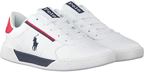 Polo ralph lauren - sneaker keelin ragazzo - 35 - bianco-blu-rosso