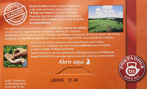 Pompadour Té Rojo con Fresas - 20 Bolsitas