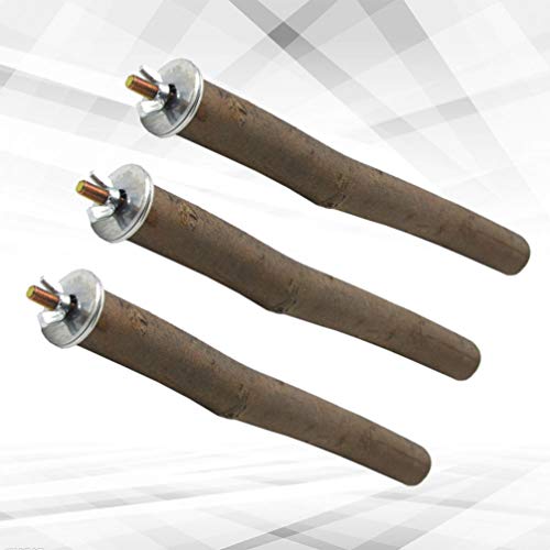 POPETPOP Paquete de 3 Perchas para pájaros: Perca para perico hámster Juguetes Varilla de molienda Perchas de Jaula de Madera Natural para Loros guacamayos Grises africanos periquitos cacatúas Conure