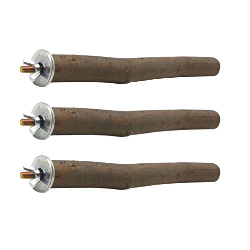 POPETPOP Paquete de 3 Perchas para pájaros: Perca para perico hámster Juguetes Varilla de molienda Perchas de Jaula de Madera Natural para Loros guacamayos Grises africanos periquitos cacatúas Conure