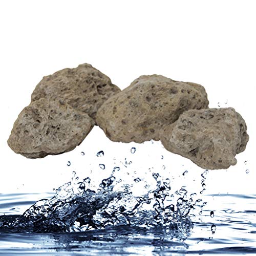 POPETPOP Piedra de Pómez Flotante para Decoración Acuario Tanque de Peces Pecera 10 cm 4PCS