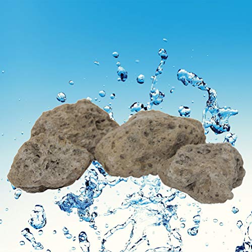 POPETPOP Piedra de Pómez Flotante para Decoración Acuario Tanque de Peces Pecera 10 cm 4PCS