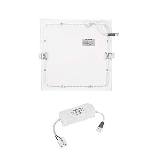 POPP- Pack 2 Downlight LED Extraplano Cuadrado Blanco,chip OSRAM Iluminacion LED Plafón de Techo (4000K, 18W)