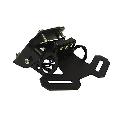 Portamatriculas moto For Kawasaki Z900 2017 2018 carnet de moto número de matrícula del marco del soporte Holder con luz LED (Color : Black)