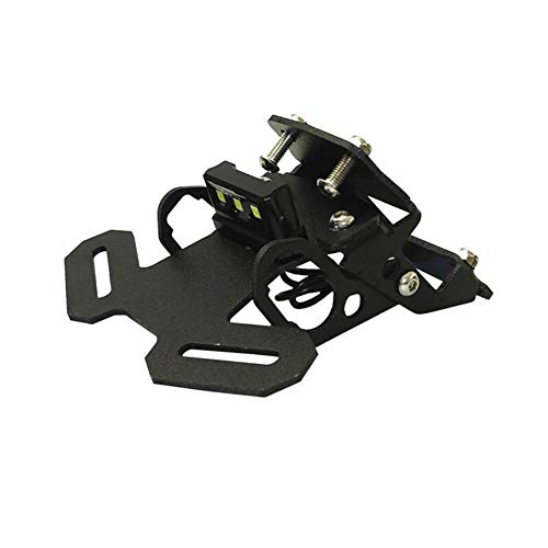 Portamatriculas moto For Kawasaki Z900 2017 2018 carnet de moto número de matrícula del marco del soporte Holder con luz LED (Color : Black)