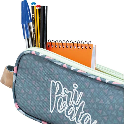 Portatodo Escolar Privata Party | Estuche Escolar Tres Cremalleras, Estuche Portatodo Escolar Triple con Compartimentos Independientes de Gran Capacidad - Medidas 22,5 x 9,5 x 8 cm