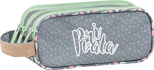 Portatodo Escolar Privata Party | Estuche Escolar Tres Cremalleras, Estuche Portatodo Escolar Triple con Compartimentos Independientes de Gran Capacidad - Medidas 22,5 x 9,5 x 8 cm