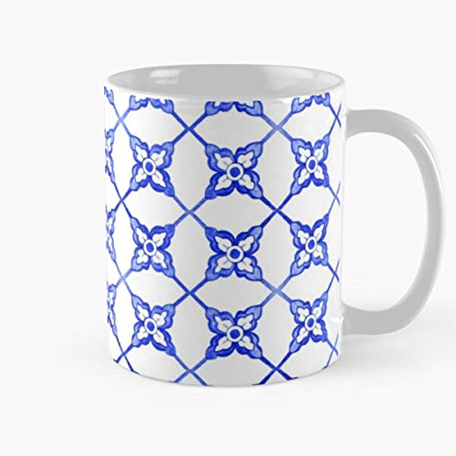 Portuguese Azulejo Tiles Gorgeous Patterns Classic Mug - Funny Gift Coffee Tea Cup White 11 Oz The Best Gift For Holidays