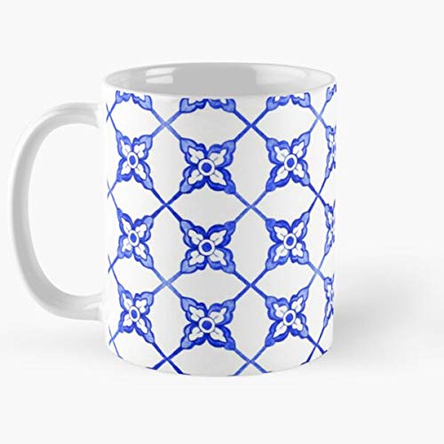 Portuguese Azulejo Tiles Gorgeous Patterns Classic Mug - Funny Gift Coffee Tea Cup White 11 Oz The Best Gift For Holidays