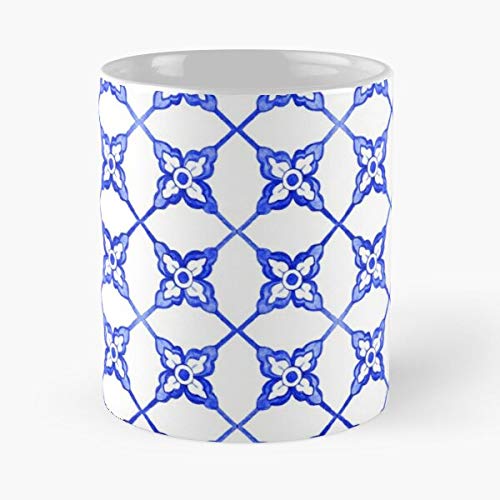 Portuguese Azulejo Tiles Gorgeous Patterns Classic Mug - Funny Gift Coffee Tea Cup White 11 Oz The Best Gift For Holidays