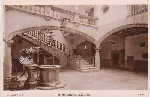 Postal Antigua - Old Postcard : Palma - Patio de Casa Oleza - Mallorca