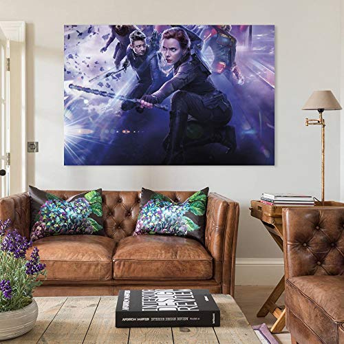 Póster de la lona de DRAGON VINES Black Widow Avengers clásico para decoración de pared con impresión de alta definición para dormitorios y habitaciones de niños, 50 x 75 cm