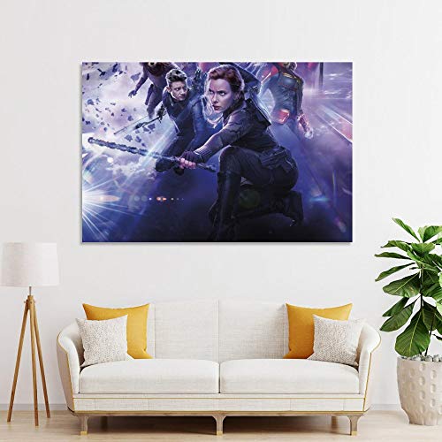 Póster de la lona de DRAGON VINES Black Widow Avengers clásico para decoración de pared con impresión de alta definición para dormitorios y habitaciones de niños, 50 x 75 cm