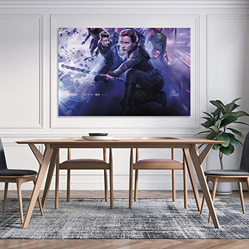 Póster de la lona de DRAGON VINES Black Widow Avengers clásico para decoración de pared con impresión de alta definición para dormitorios y habitaciones de niños, 50 x 75 cm