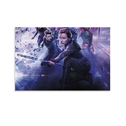 Póster de la lona de DRAGON VINES Black Widow Avengers clásico para decoración de pared con impresión de alta definición para dormitorios y habitaciones de niños, 50 x 75 cm