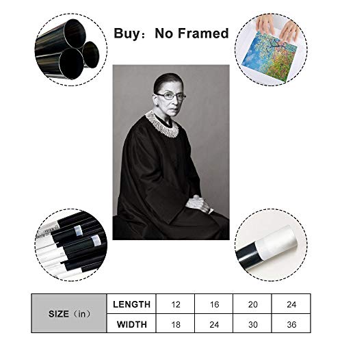 Póster de Ruth Bader Ginsburg Home Canvas Obras de arte de 40 x 60 cm, moderno lienzo de pintura para pared El cuadro para decoración del hogar, sin enredos.