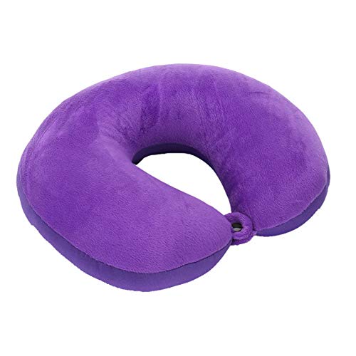 POUPDM Almohada en Forma de U Almohada de Viaje en Forma de U Partículas Cuello Almohada de avión para automóvil Cojín Textiles para el hogar, Morado