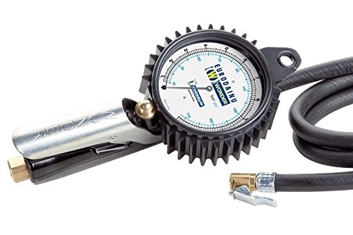 Pregunto, inflador de neumáticos Gauge Eurodainu 1991/CEE por Michelin, doble escala graduada Bar (0,7 – 12) – psi (10 – 174) ø80 mm manómetro, 150 cm manguera, para válvulas estándar