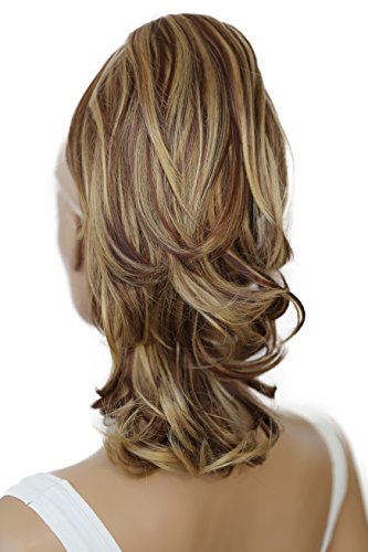PRETTYSHOP Voluminosa corrugado peluca peluca trenza cola de caballo Cola de caballo fibra sintética 35 cm refractario mezcla de color marrón H95