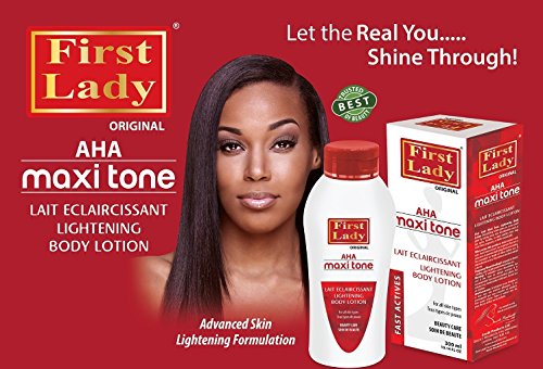 Primera Dama Premium AHA Maxi tono Skin para cuerpo loción 300 ml + pelo de primera dama de hierbas Jamaica negro Castor Oil 200 ml